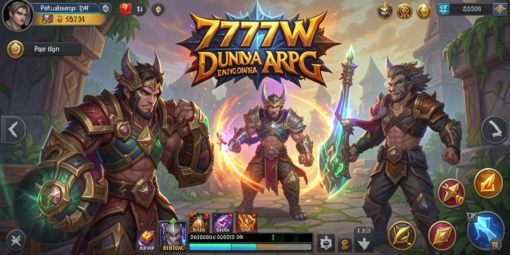 Tampilan gameplay epik dalam 7777W, menjelajahi dunia yang memukau.