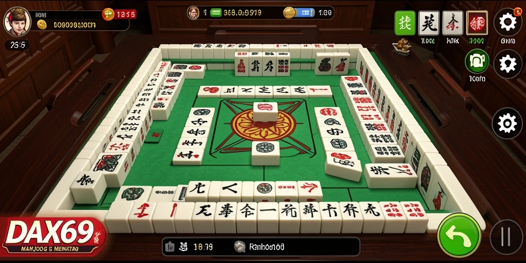 Tampilan menarik gameplay DAX69 dengan level Mahjong yang menantang.