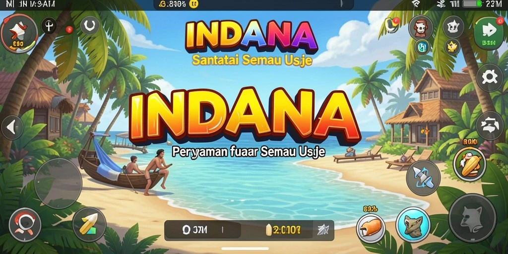 Tampilan gameplay INDAAA yang penuh warna dan seru.