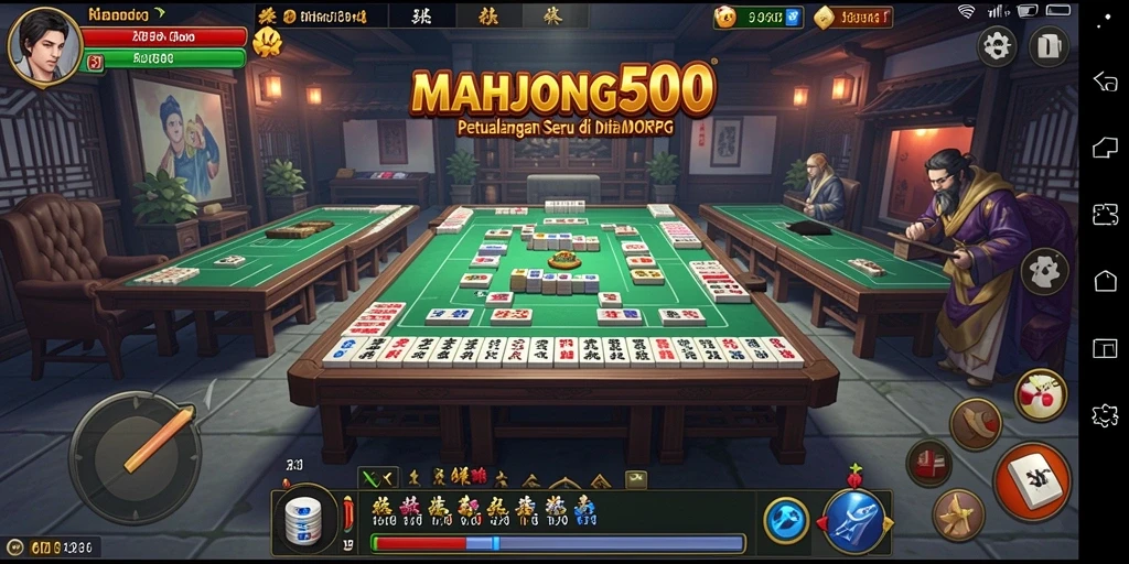 Tangkapan layar utama dari gameplay seru di MAHJONG500.