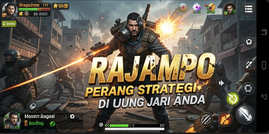 Screenshot menampilkan gameplay strategi yang mendebarkan di RAJAMPO.